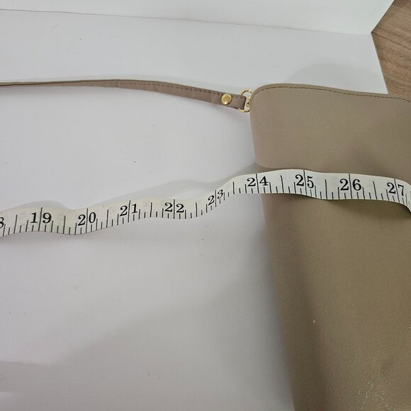 Buxton Beige Leather Crossbody Wallet Clutch‎ Purse Wristlet With Mirror 《834》M - Picture 10 of 12